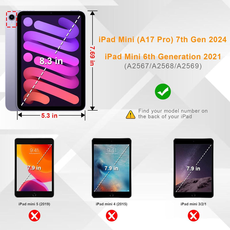 iPad Mini A17 Pro (2024), iPad Mini 6th Gen (2021) Hybrid Slim Case | Fintie