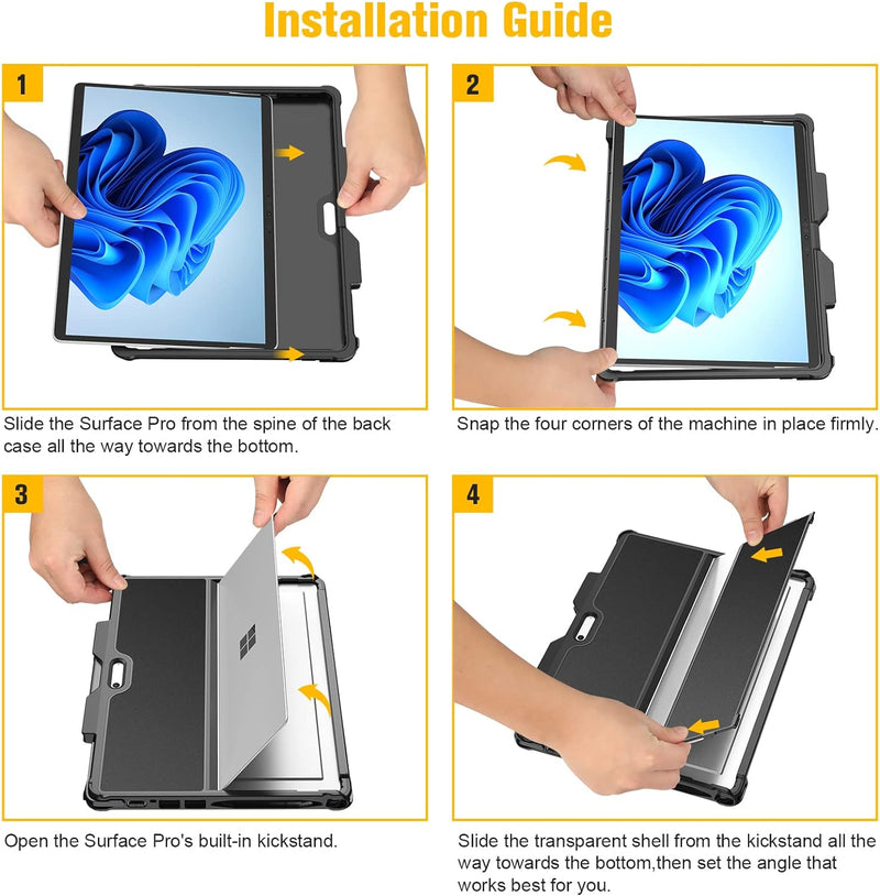 fintie surface pro 8 case installation guides