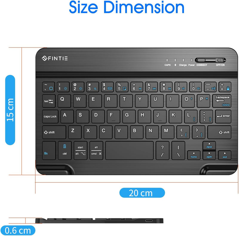 7-Inch Ultrathin Wireless Bluetooth Keyboard for iPad/iPhone/Android Tablets | Fintie