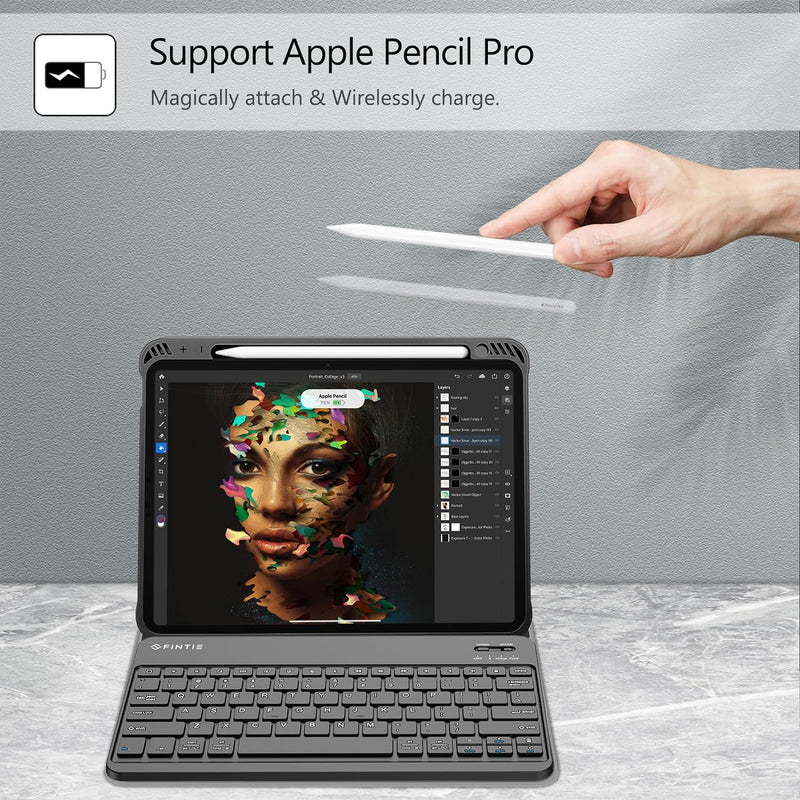 charge your apple pencil pro with fintie case on