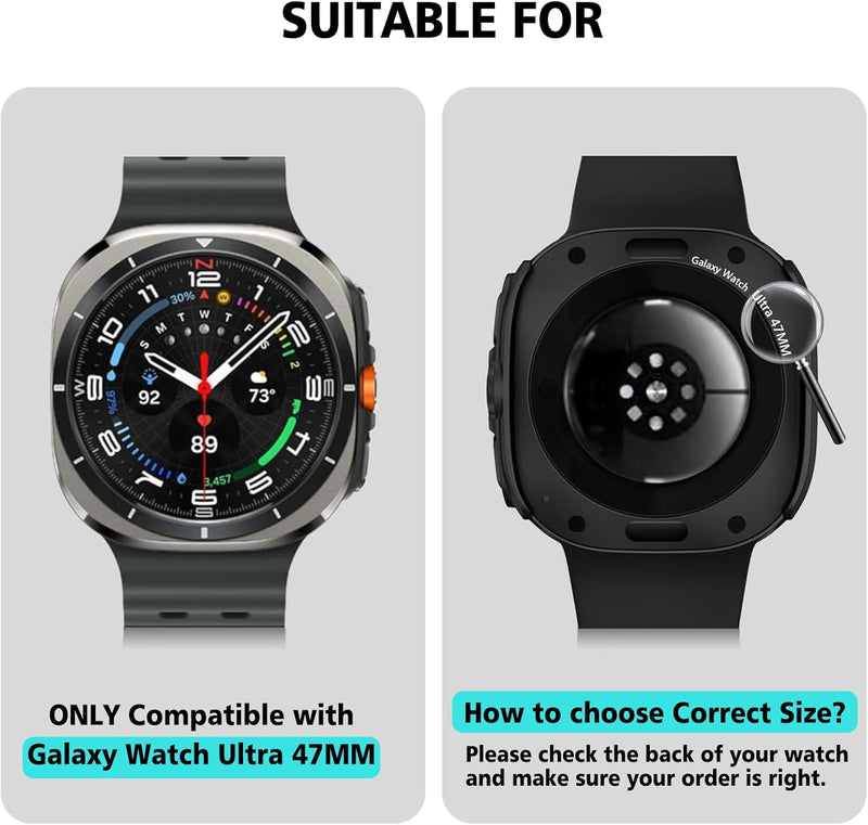 [4 Pack] Galaxy Watch Ultra 47mm Soft TPU Bumper Shell Cover | Fintie