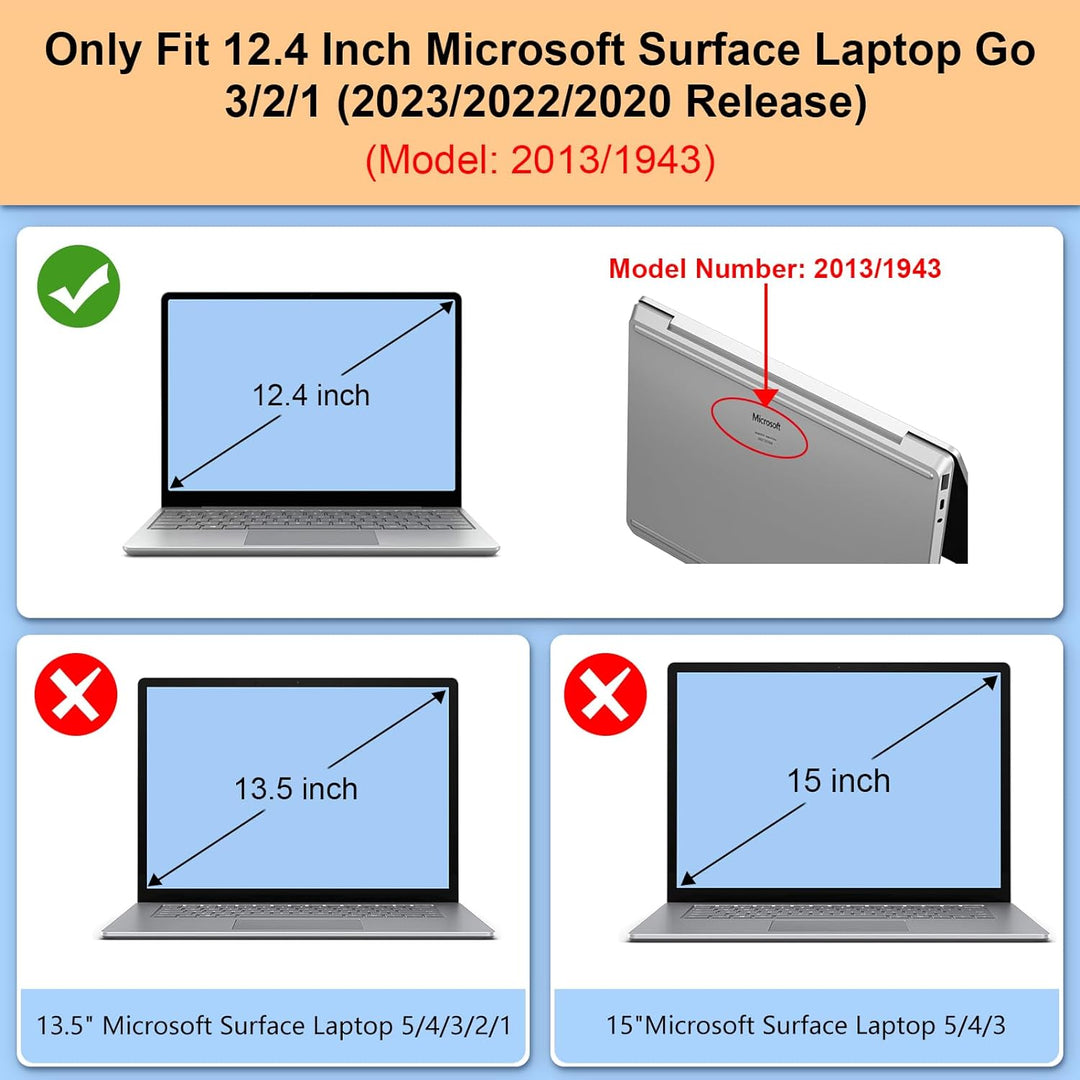 Surface Laptop Go 12.4-inch Snap-on Hard Shell Cover | Fintie