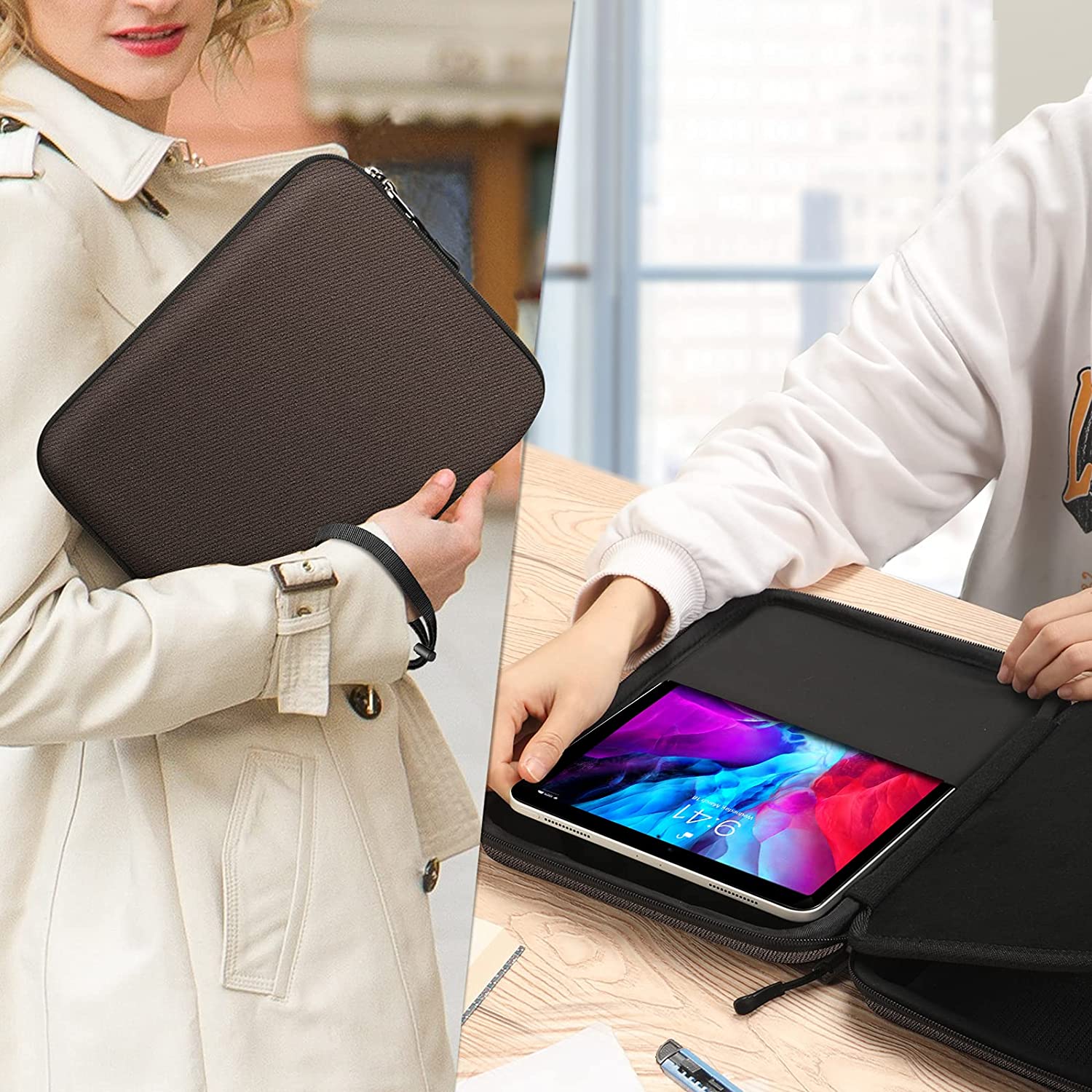  FINPAC 11 Inch Tablet Sleeve Case, Briefcase Shoulder Bag for 11  iPad Pro (2018-2022), 10.9 iPad 10th Gen (2022), 10.9 iPad Air 5/4  (2022/2020), 10.2 iPad, Surface Go 4/3/2, Galaxy Tab,Camou-Black :  Electronics
