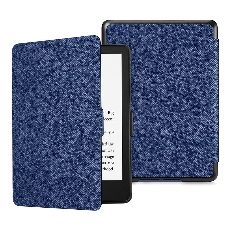 Achetez Pour  Kindle Paperwhite 6 (2022) PU Cuir Tablet Case Certe de  Support Imprimé Avec Support de Carte - Bleu de Chine