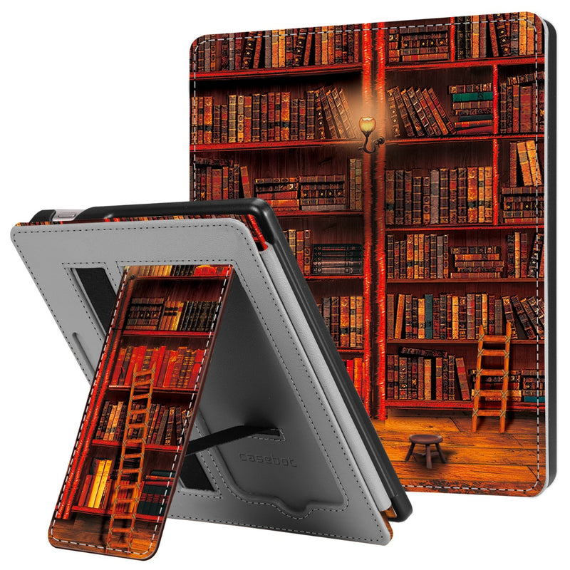 kwmobile Cover Compatible with  Kindle Oasis 10. Generation Case -  Stand + Strap - Travel Black/Multicolor